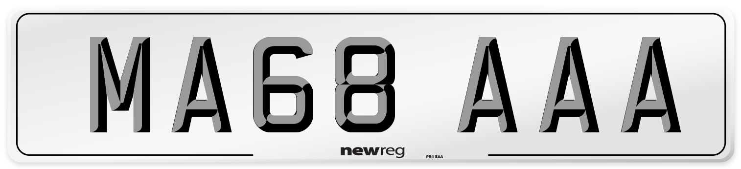 MA68 AAA Number Plate from New Reg